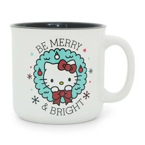 Sanrio Hello Kitty "Be Merry and Bright" Ceramic Camper Mug NEW